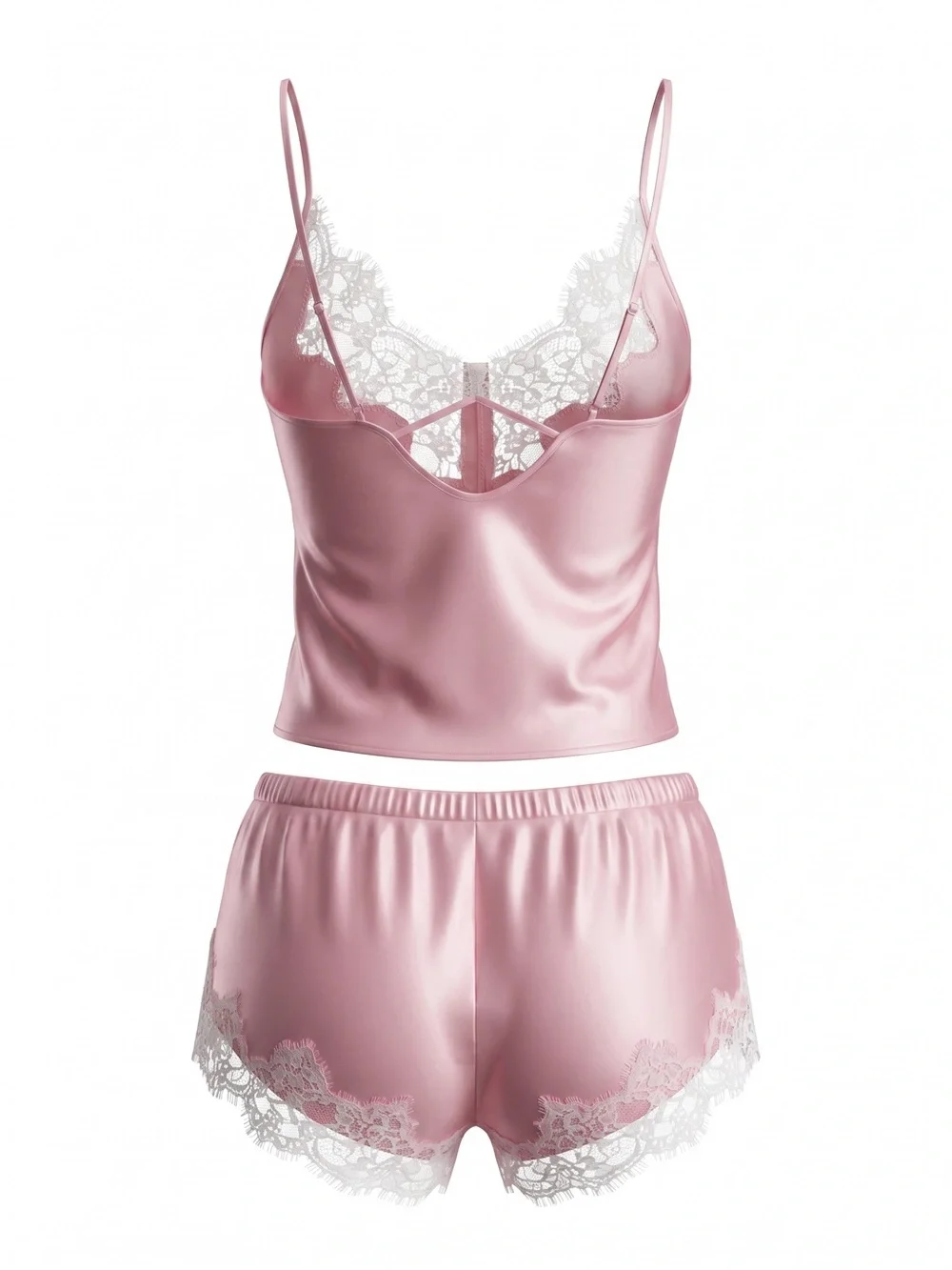 NWT Gorgeous SKIMS Peony Tonal Silk Lace Cami & Short Set Medium